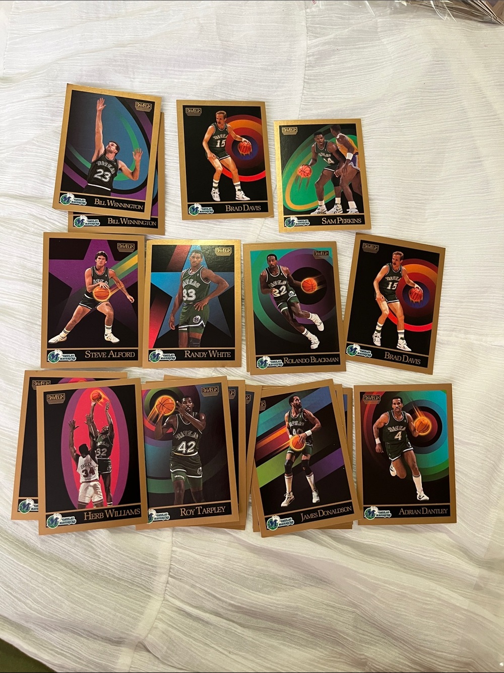 NBA Gold-Edged Basketball Card Set with Black, Green, Teal & Purple Accents